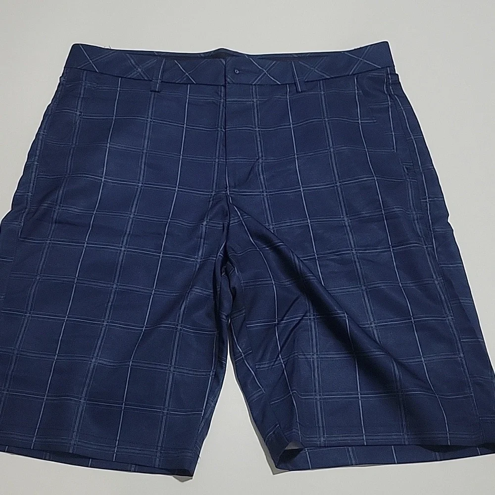 Tek Gear Blue Checkered Men's Golf Shorts Sz 34